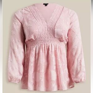 Torrid Babydoll Clip Floral Long Sleeve Top, size 4, new!